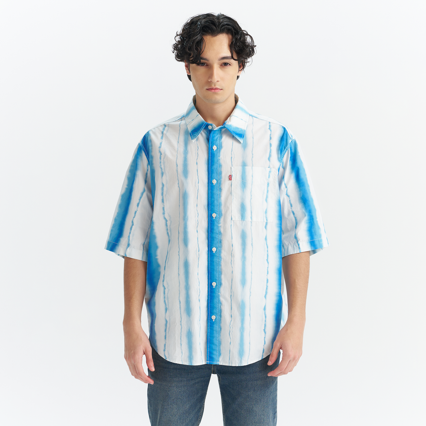 Levi’s® Men's Short Sleeve Blue Stripe Shirt