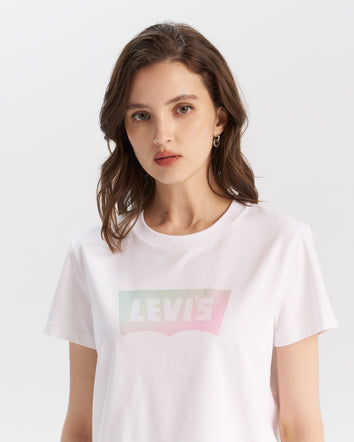 levi’s®  圓領漸層logo tee|女裝 002YQ0000XS- White  – Levi's 香港