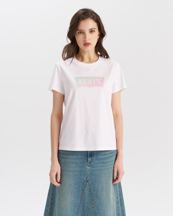 levi’s®  圓領漸層logo tee|女裝 002YQ0000XS- White  – Levi's 香港