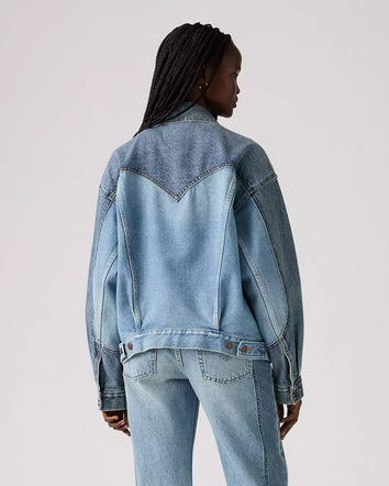 levi's® 90年代拼接牛仔外套 | 女裝 - medium indigo | levi's hk 003RS0000XXS- Medium Indigo  – Levi's 香港