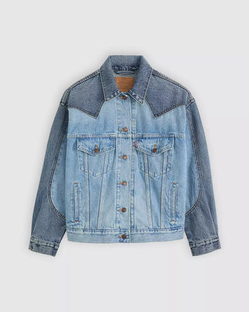 levi's® 90年代拼接牛仔外套 | 女裝 - medium indigo | levi's hk 003RS0000XXS- Medium Indigo  – Levi's 香港