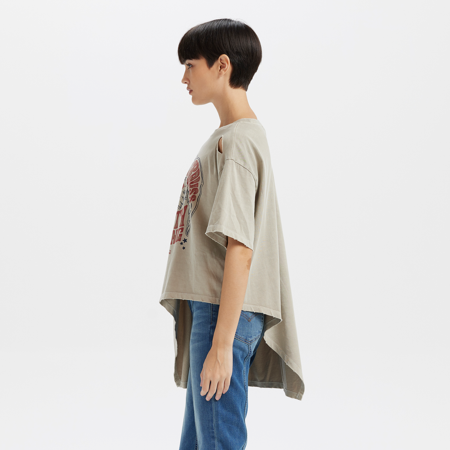 Levi’s® Women's Distressed Design Printed Short Sleeve Tee