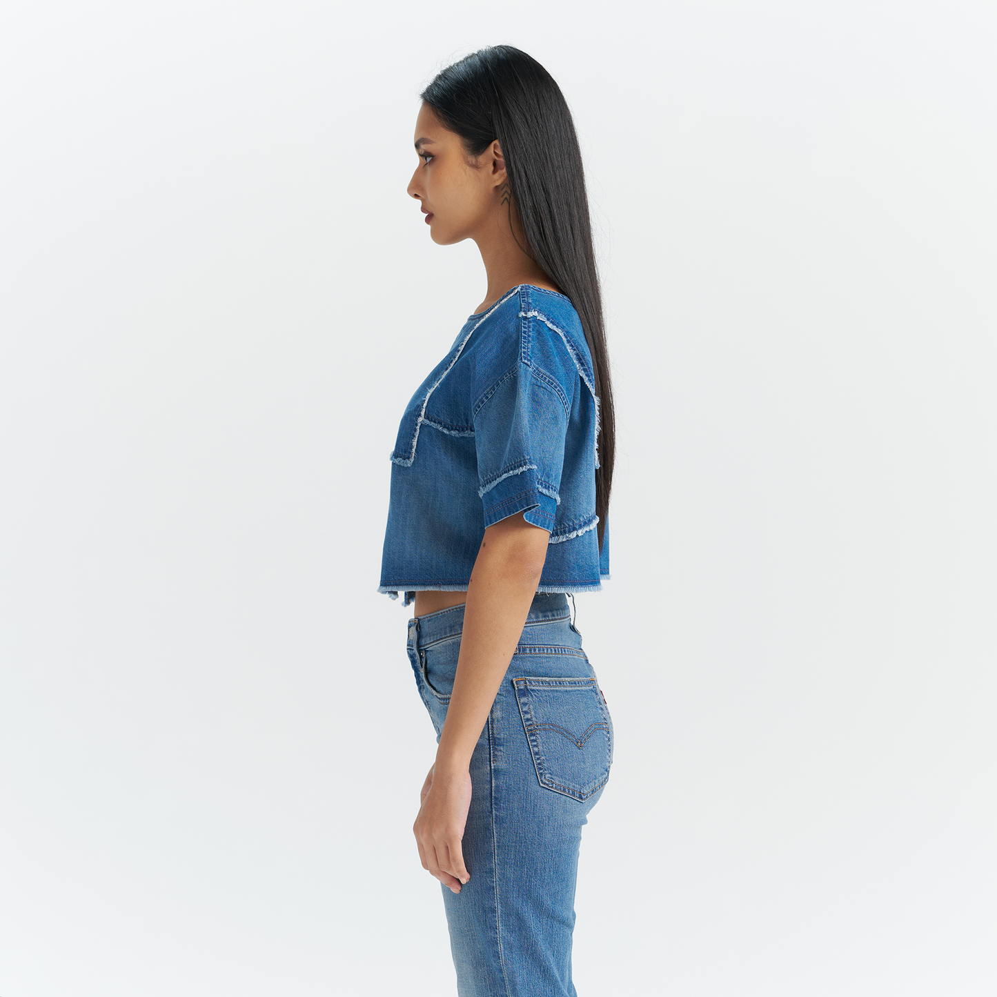Levi’s® Women's Patchwork Design Denim Short Sleeve Top