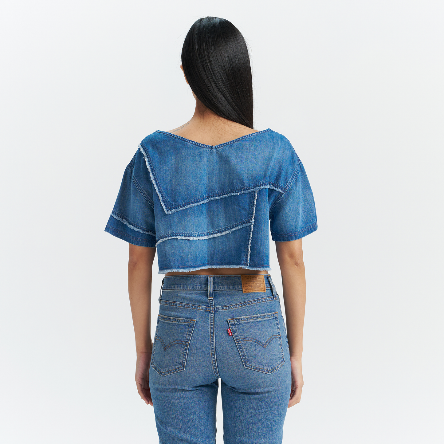 Levi’s® Women's Patchwork Design Denim Short Sleeve Top