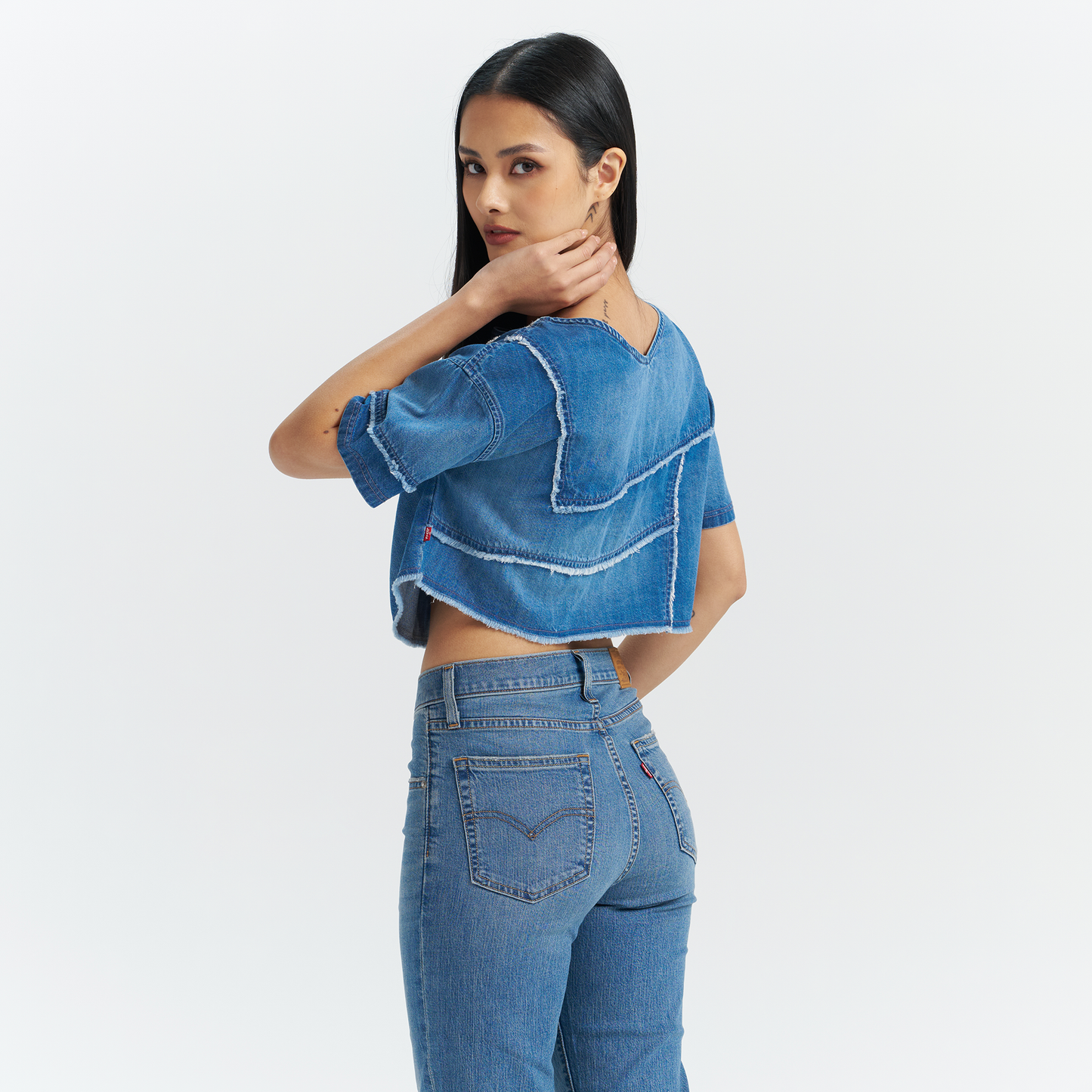 Levi’s® Women's Patchwork Design Denim Short Sleeve Top