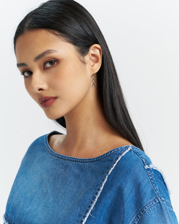 levi’s® 拼接設計牛仔短袖上衣|女裝  003TZ0000XS- Indigo  – Levi's 香港