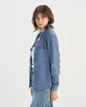 levi's® 牛仔工裝恤衫 | 女裝 001BO0000S- Indigo  – Levi's 香港
