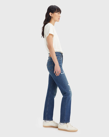 levi's® 501® 經典原創牛仔褲 | 女裝 1250104232428 Dark Indigo Destructed  – Levi's 香港