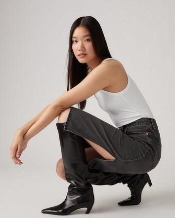 levi's® 側開叉短裙 | 女裝 A4711000125- Washed Noir Black - Black  – Levi's 香港