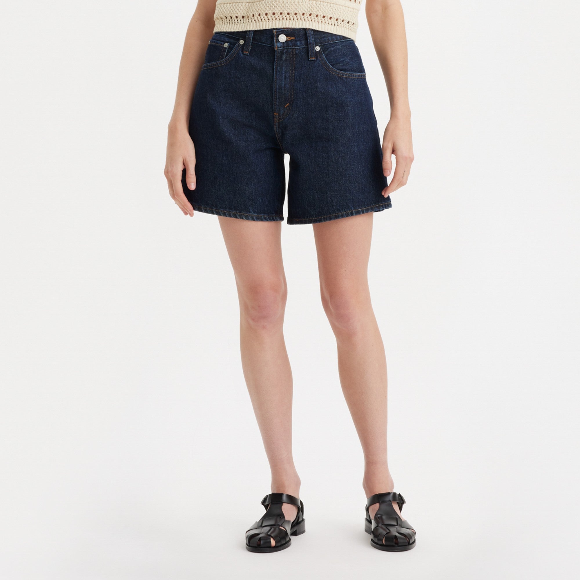 Levi's® Women's High-Rise Baggy Shorts Dark Indigo Flat Finish