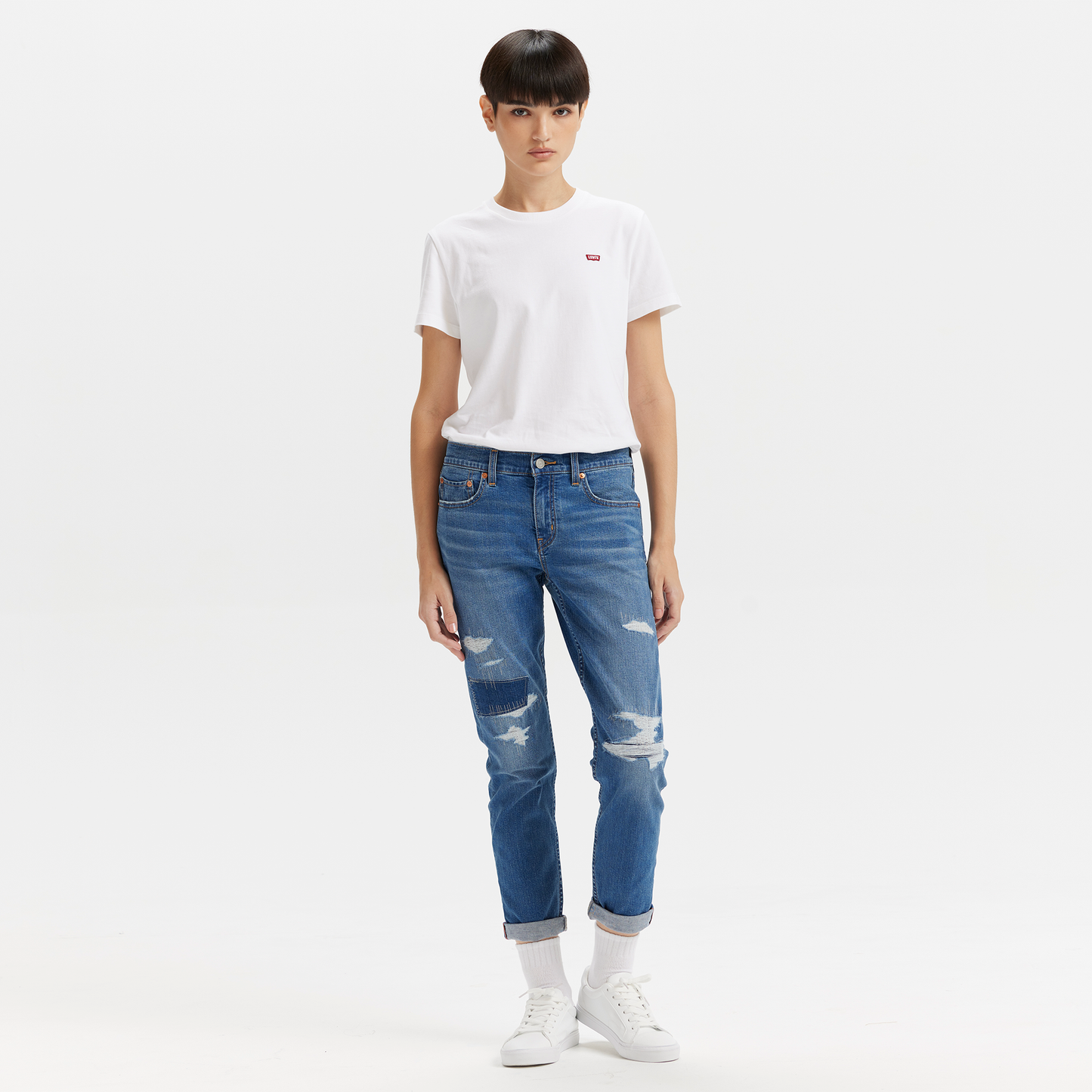 Levi’s® Boyfriend中腰錐形牛仔褲 | 女款