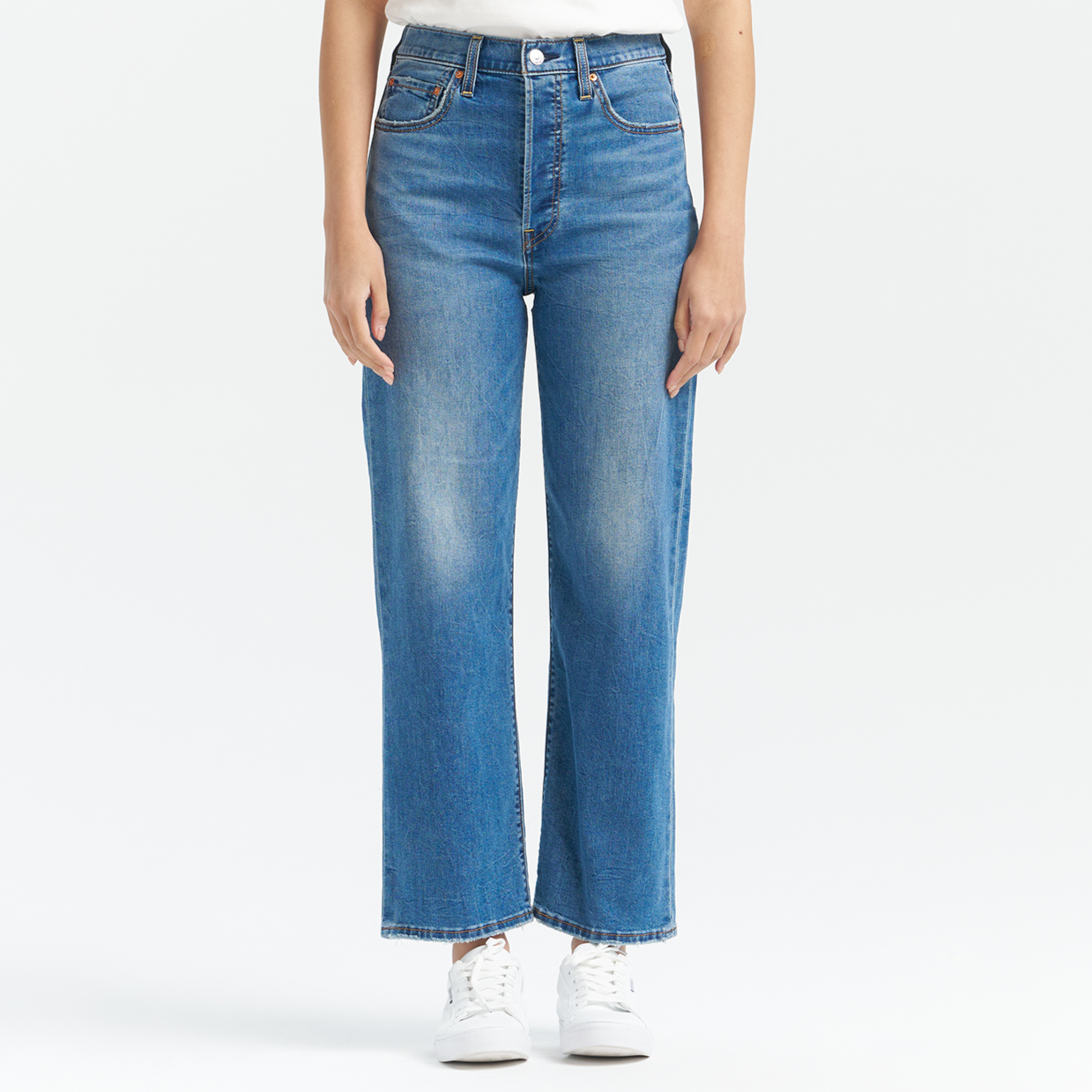 Levi’s® PerformanceCool 高腰直筒牛仔褲|女裝