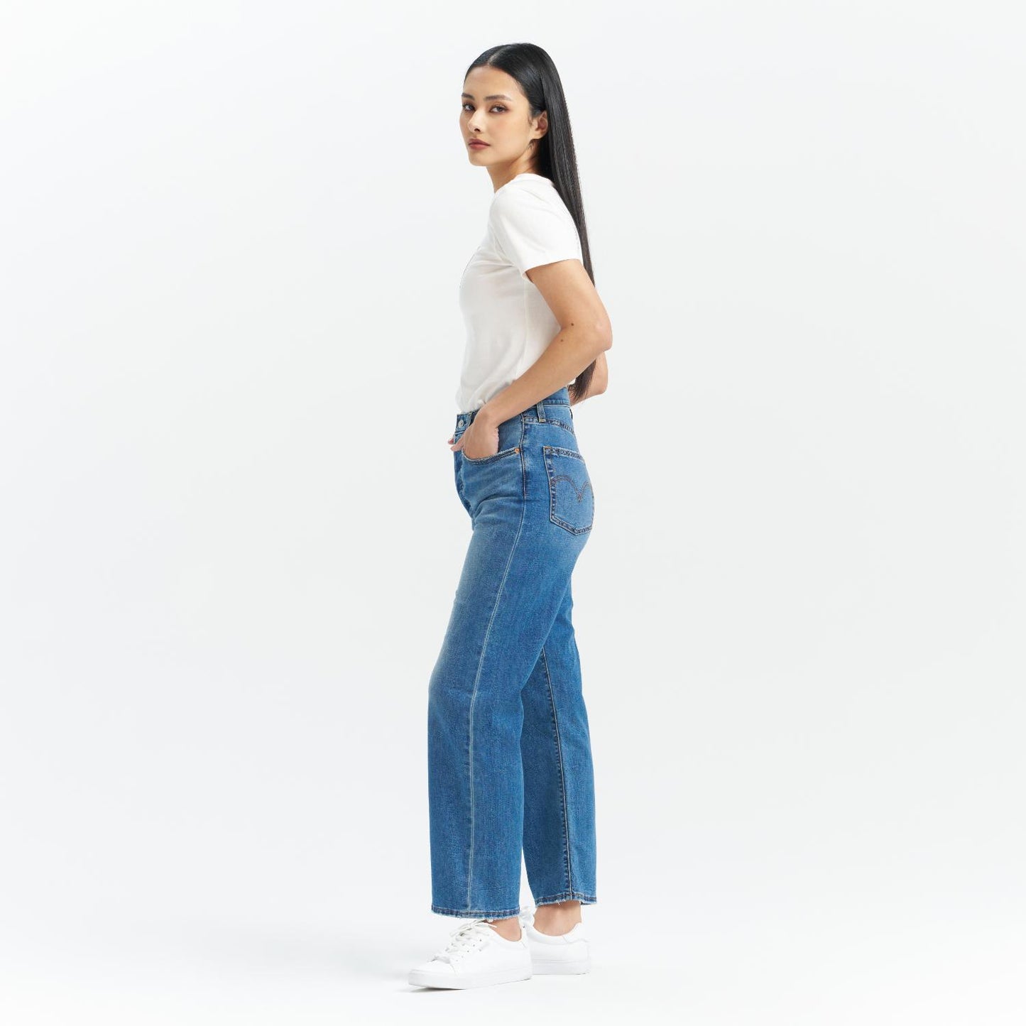 Levi’s® PerformanceCool 高腰直筒牛仔褲|女裝