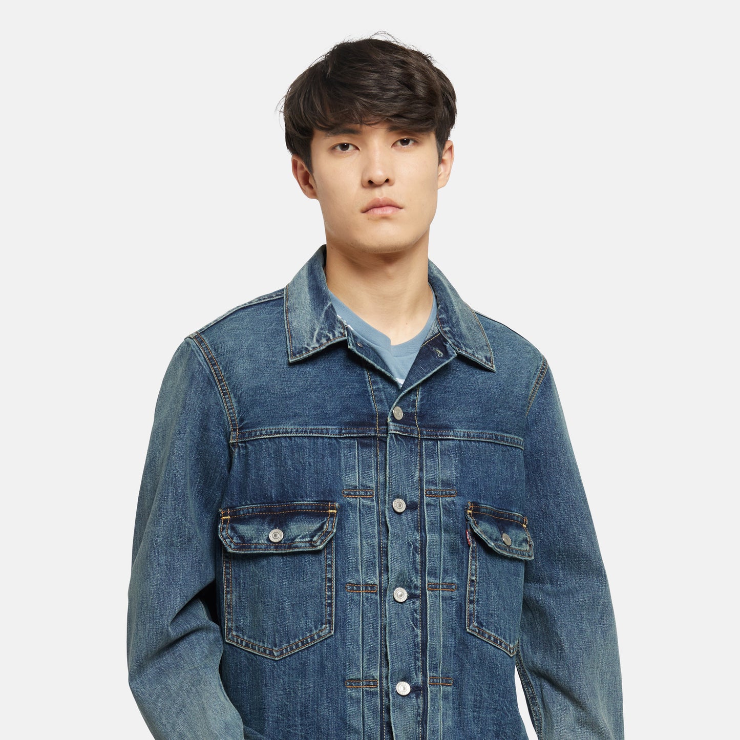 Levi's®Type II 牛仔外套 | 男裝 - Medium Indigo | Levi's HK
