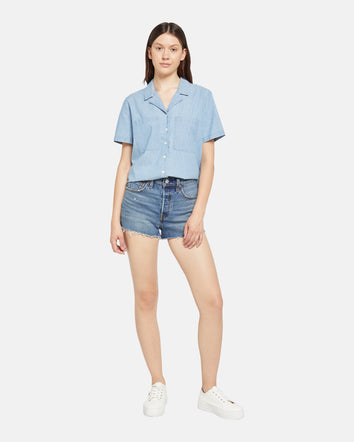 levi's® women's 501® original high-rise jean shorts 56327045224- Dark Indigo - Worn In  – Levi's Hong Kong