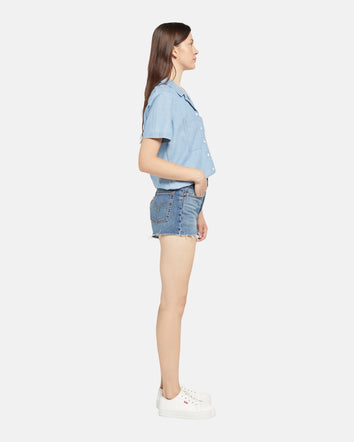 levi's® women's 501® original high-rise jean shorts 56327045224- Dark Indigo - Worn In  – Levi's Hong Kong