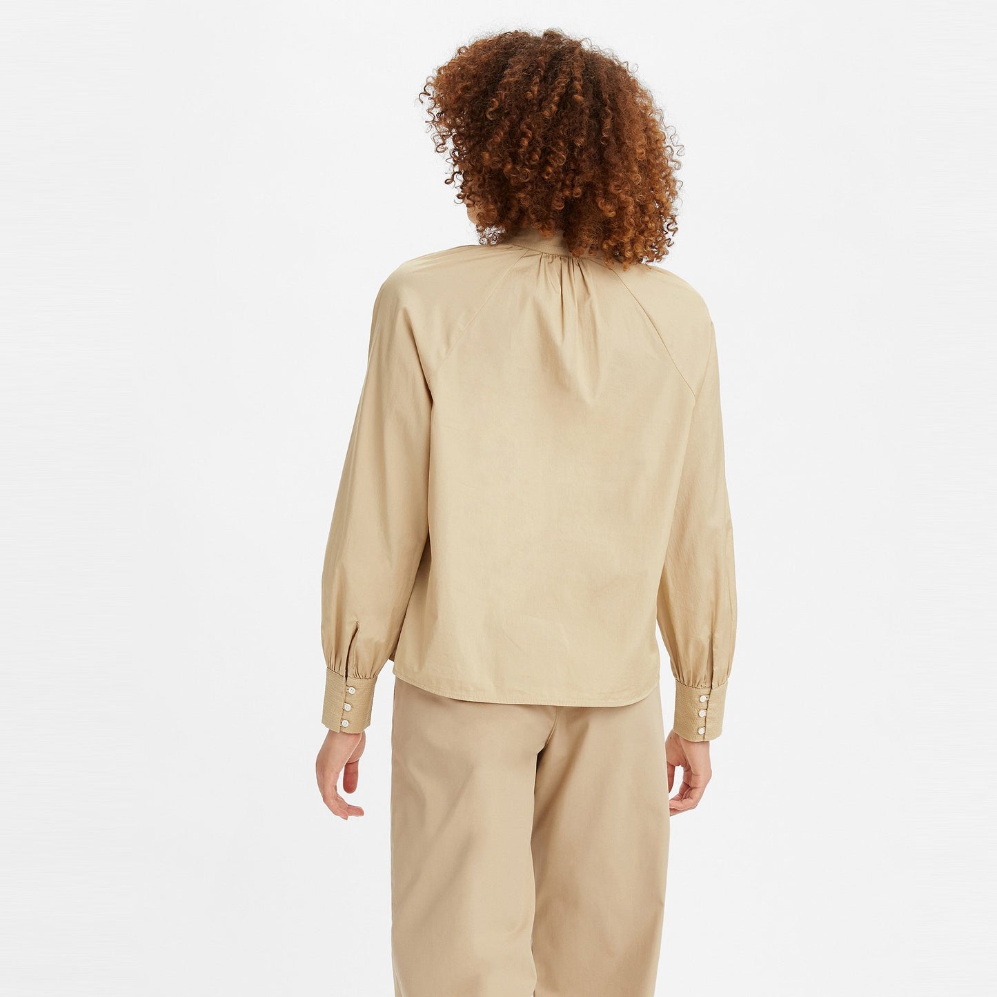 Gillian Mock Neck Ls Top Safari