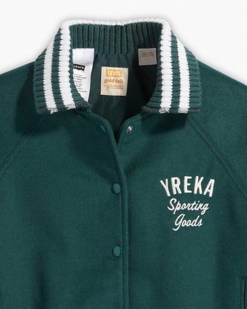 levi's® gold tab™ women's shrunken varsity jacket A59920000XS- Yreka 73 Deep Sea Moss  – Levi's Hong Kong
