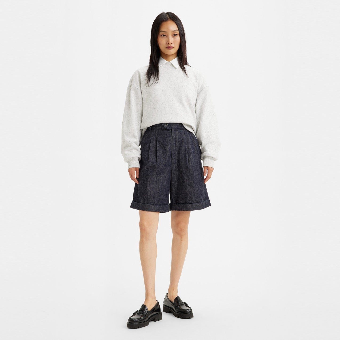 Levi's® Made & Crafted®皺褶牛仔短褲 | 女裝