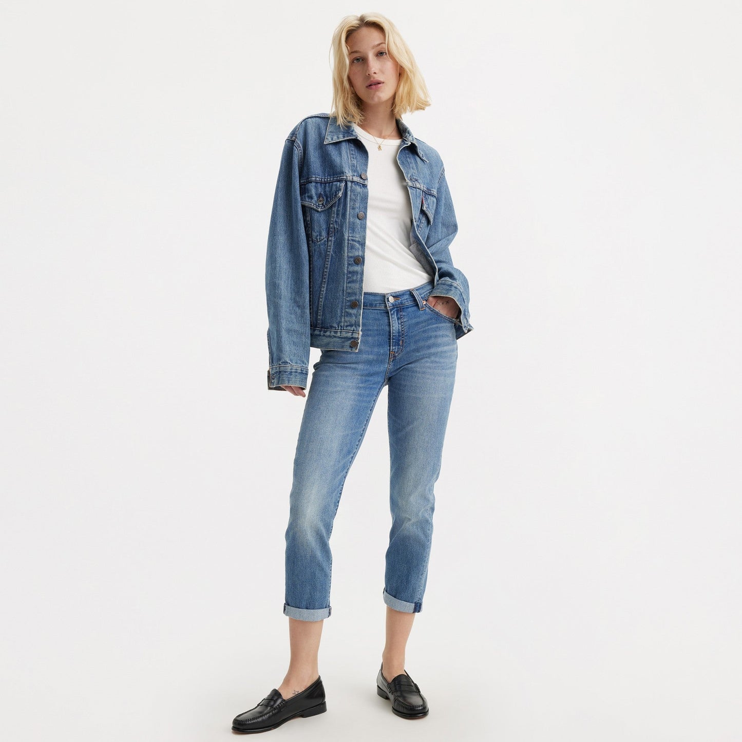 Levi's® 中腰男友牛仔褲| 女裝