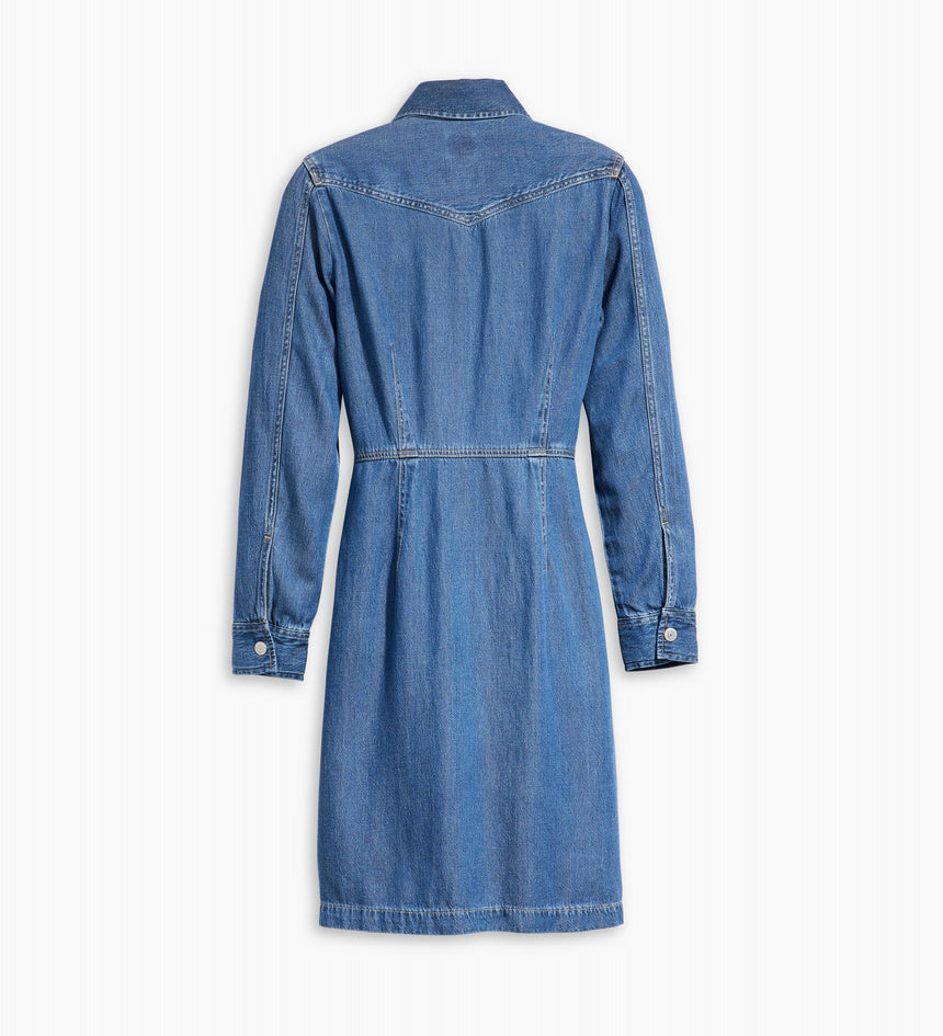 levi's® 牛仔西式連身裙 | 女裝 A75650000XXS- Med Indigo+ - Worn In - Blue – Levi's 香港
