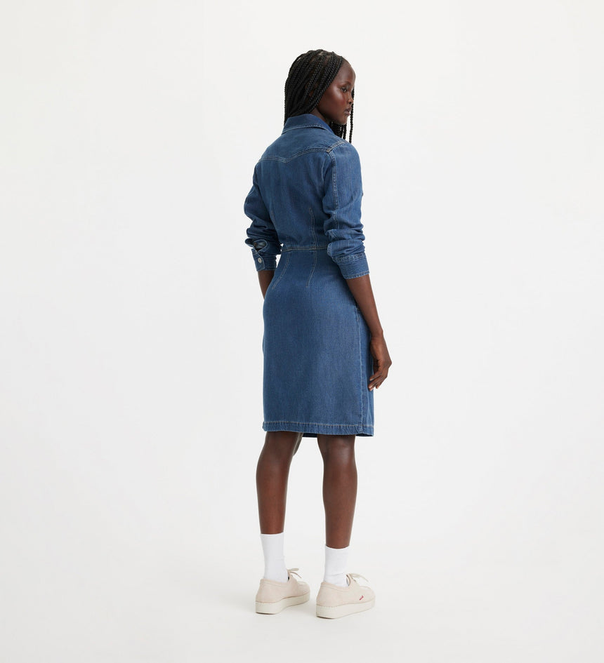 levi's® 牛仔西式連身裙 | 女裝 A75650000XXS- Med Indigo+ - Worn In - Blue – Levi's 香港