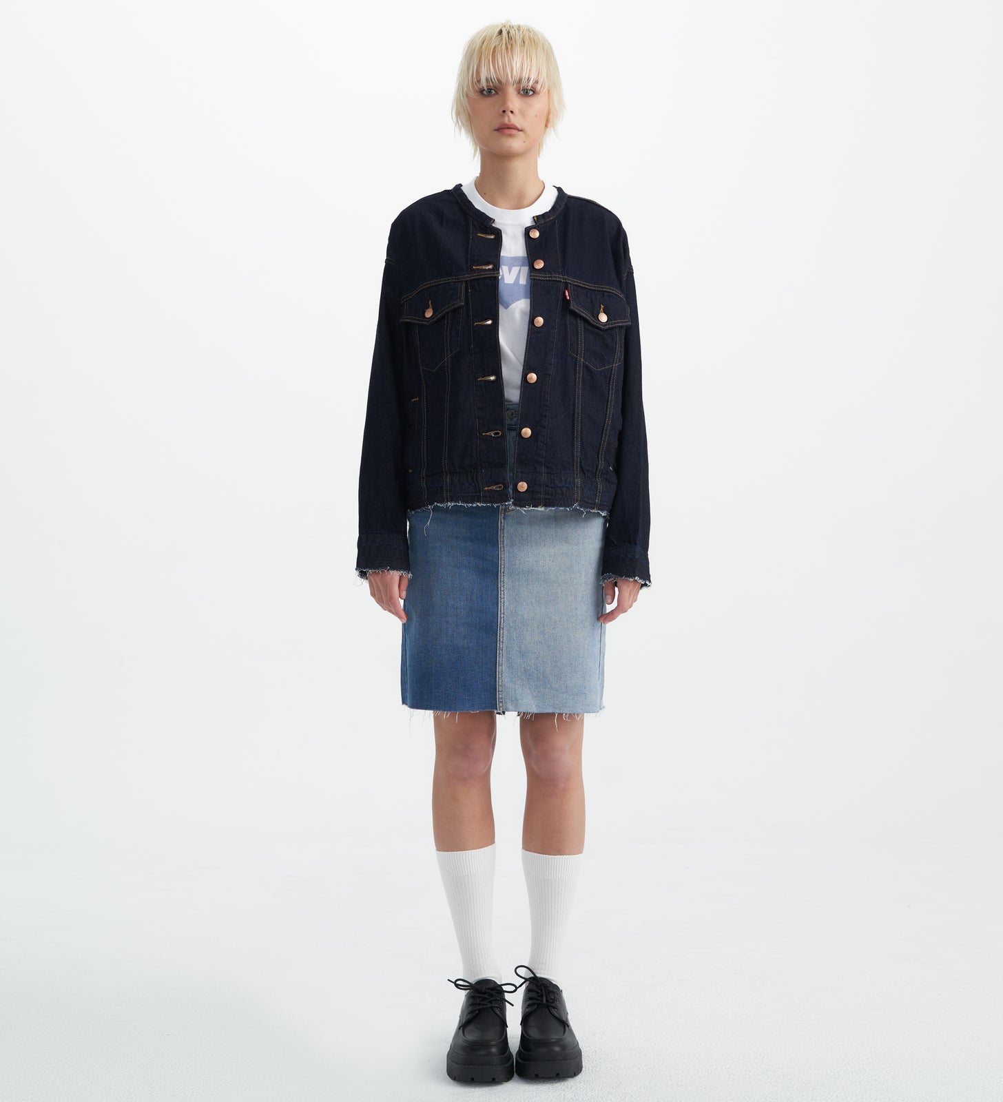 levi's® women's midi tailor skirt 001A5000024- Med Indigo – Levi's Hong Kong