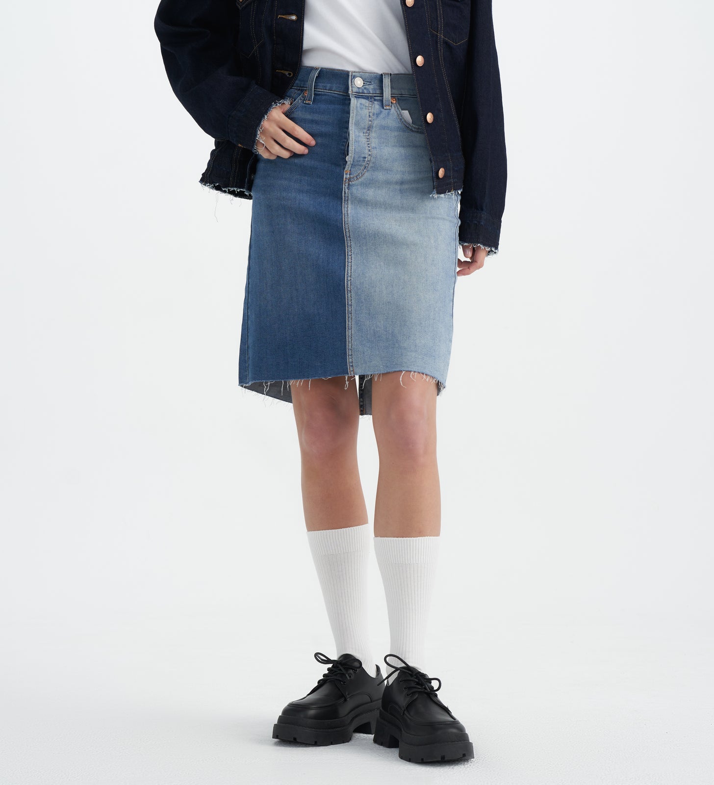 levi's® women's midi tailor skirt 001A5000024- Med Indigo – Levi's Hong Kong