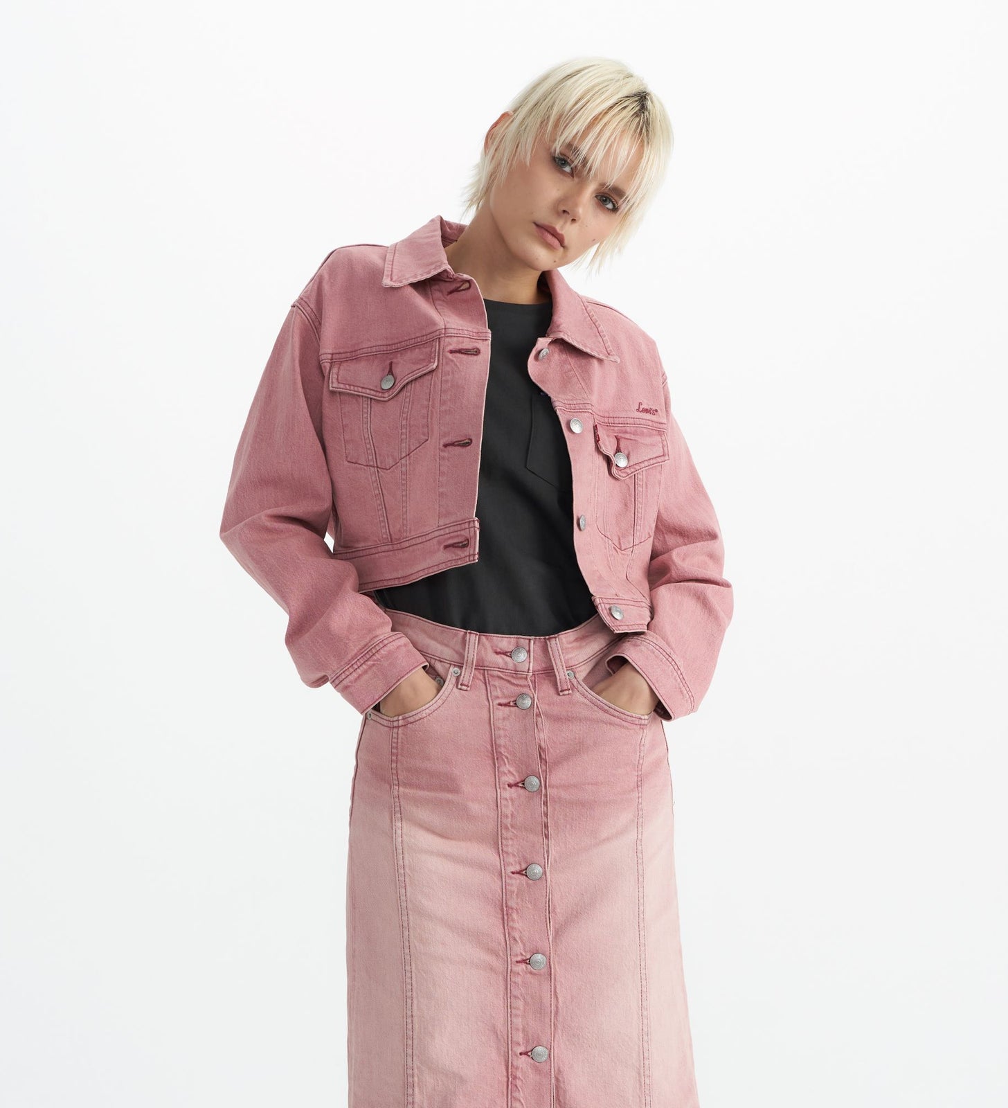 levi's® cropped 90s vintage trucker | women's 001C70001L- Pink – Levi's Hong Kong