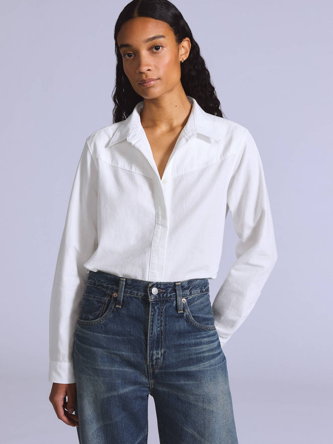 levi’s® blue tab™ 女裝 club 襯衫 001LP0001XS- White  – Levi's 香港