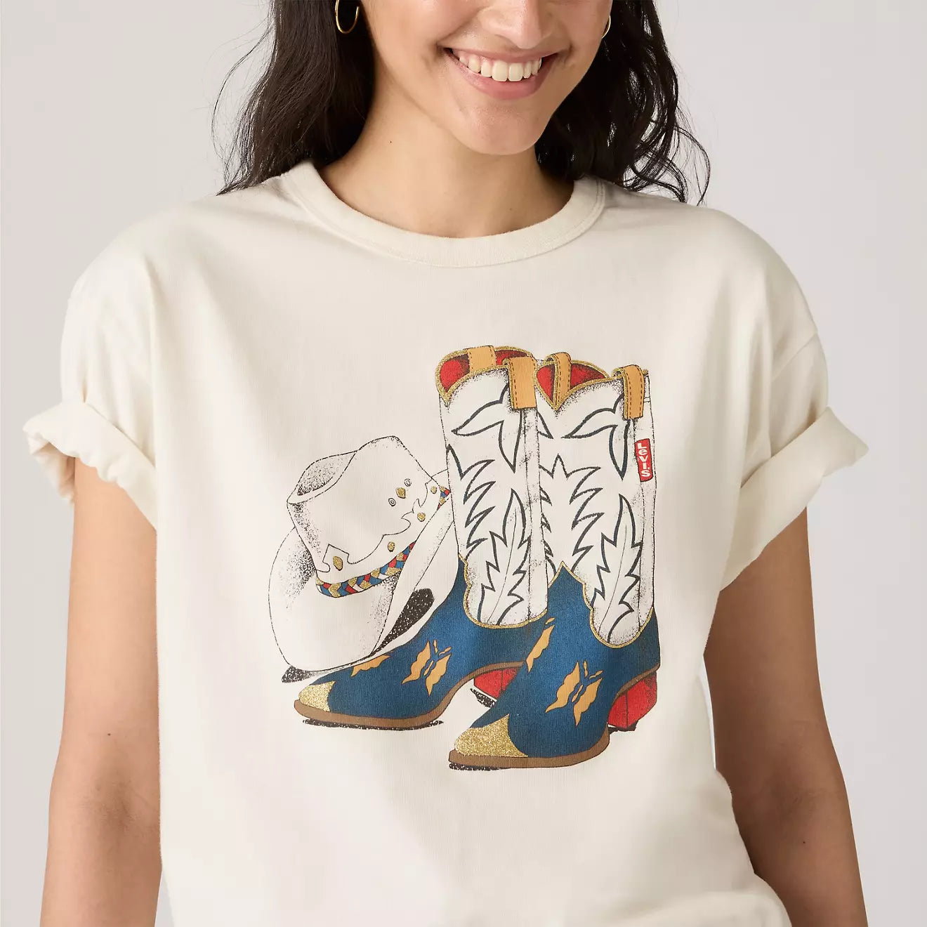levi's® women's graphic tabor t-shirt 001MX0007XS- White – Levi's Hong Kong
