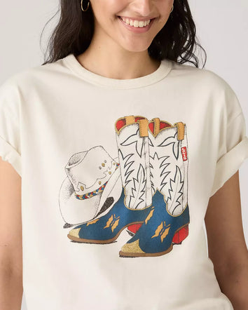 levi's® women's graphic tabor t-shirt 001MX0007XS- White  – Levi's Hong Kong