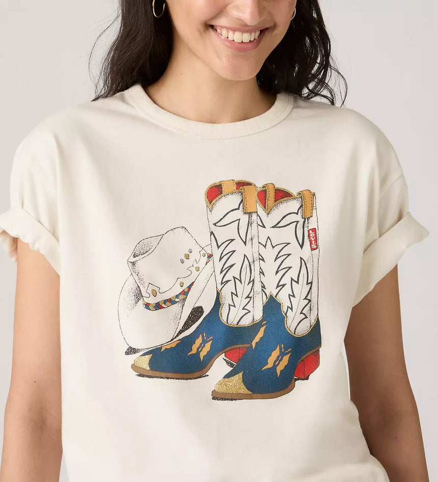 levi's® women's graphic tabor t-shirt 001MX0007XXS- White – Levi's Hong Kong