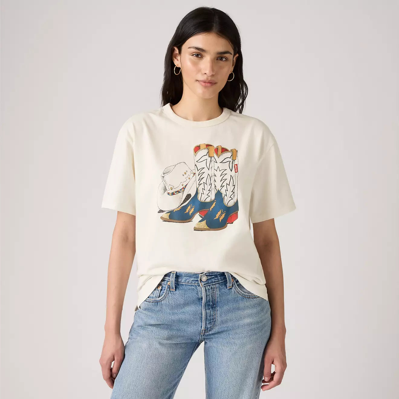 levi's® women's graphic tabor t-shirt 001MX0007XS- White – Levi's Hong Kong
