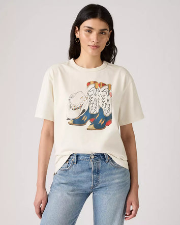 levi's® women's graphic tabor t-shirt 001MX0007XS- White  – Levi's Hong Kong