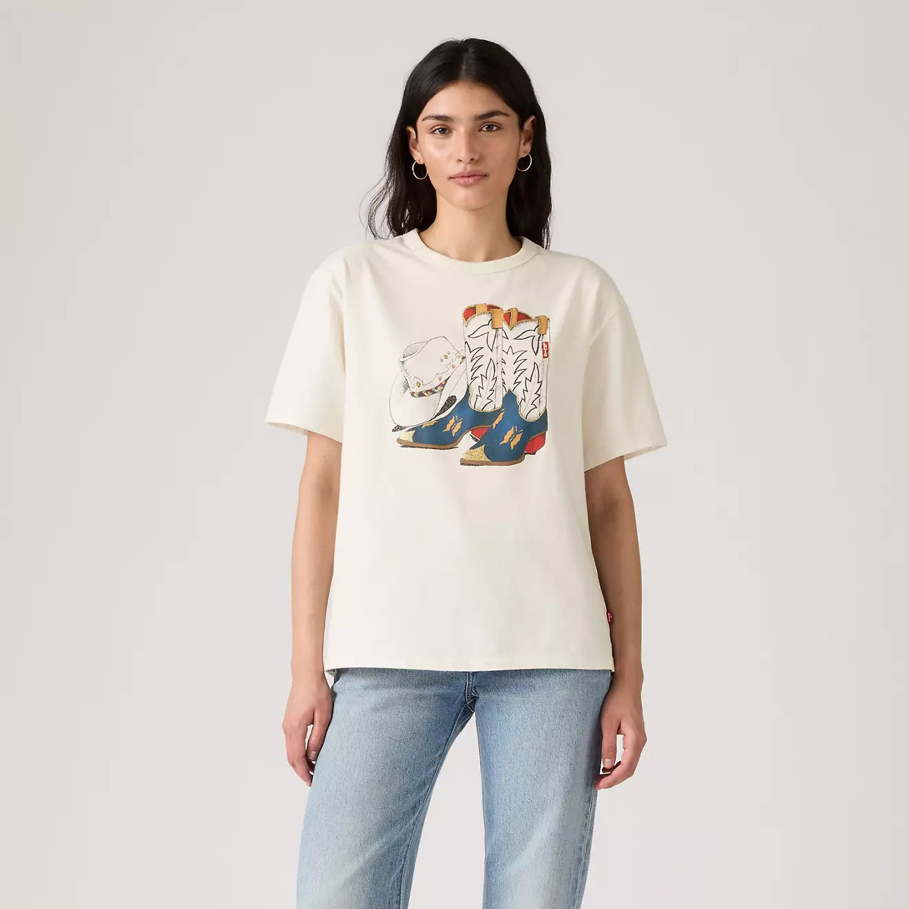 levi's® women's graphic tabor t-shirt 001MX0007XS- White – Levi's Hong Kong