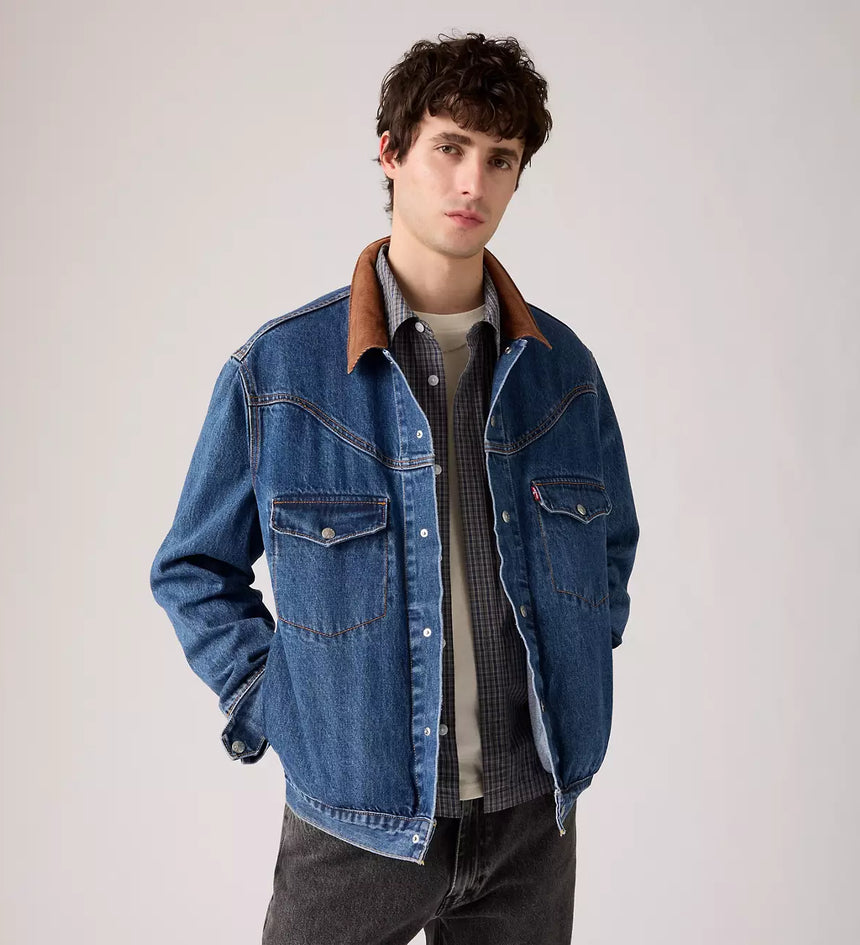 levi's® men's western shorthorn trucker jacket 002WN0000M- Blue – Levi's Hong Kong