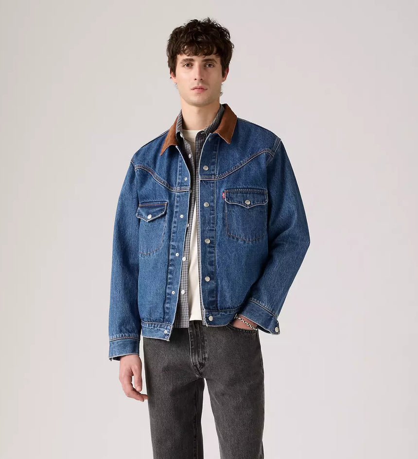 levi's® men's western shorthorn trucker jacket 002WN0000M- Blue – Levi's Hong Kong