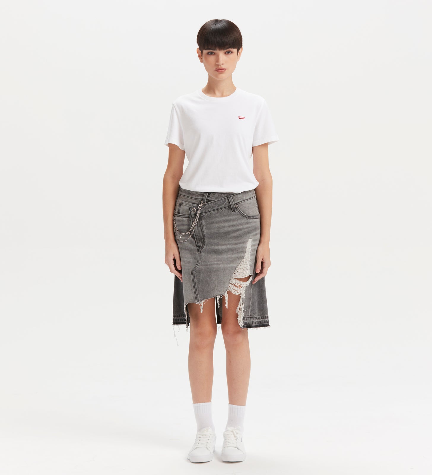 levi's® women's rock & roll distressed denim skirt 002Y9000024- Black – Levi's Hong Kong