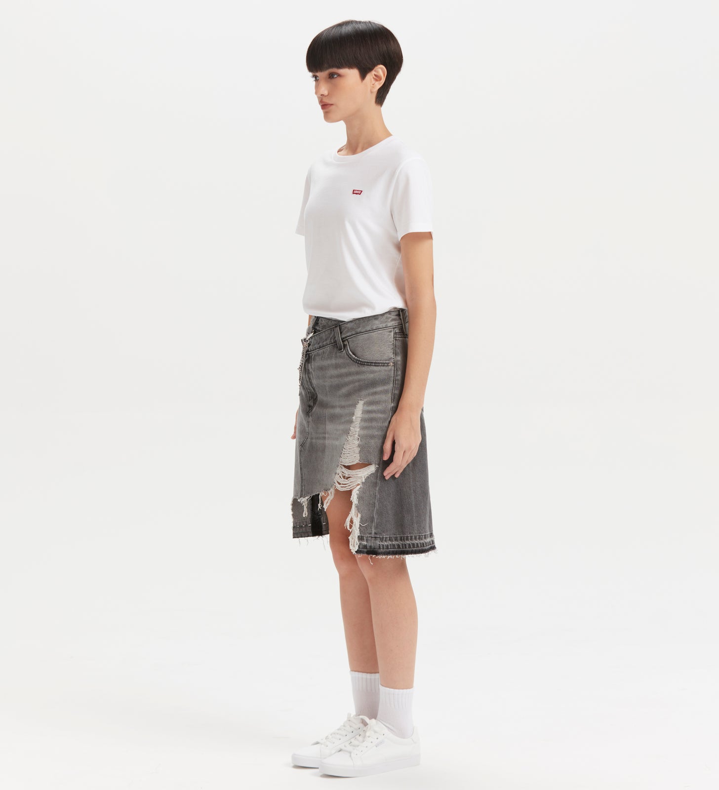 levi's® women's rock & roll distressed denim skirt 002Y9000024- Black – Levi's Hong Kong