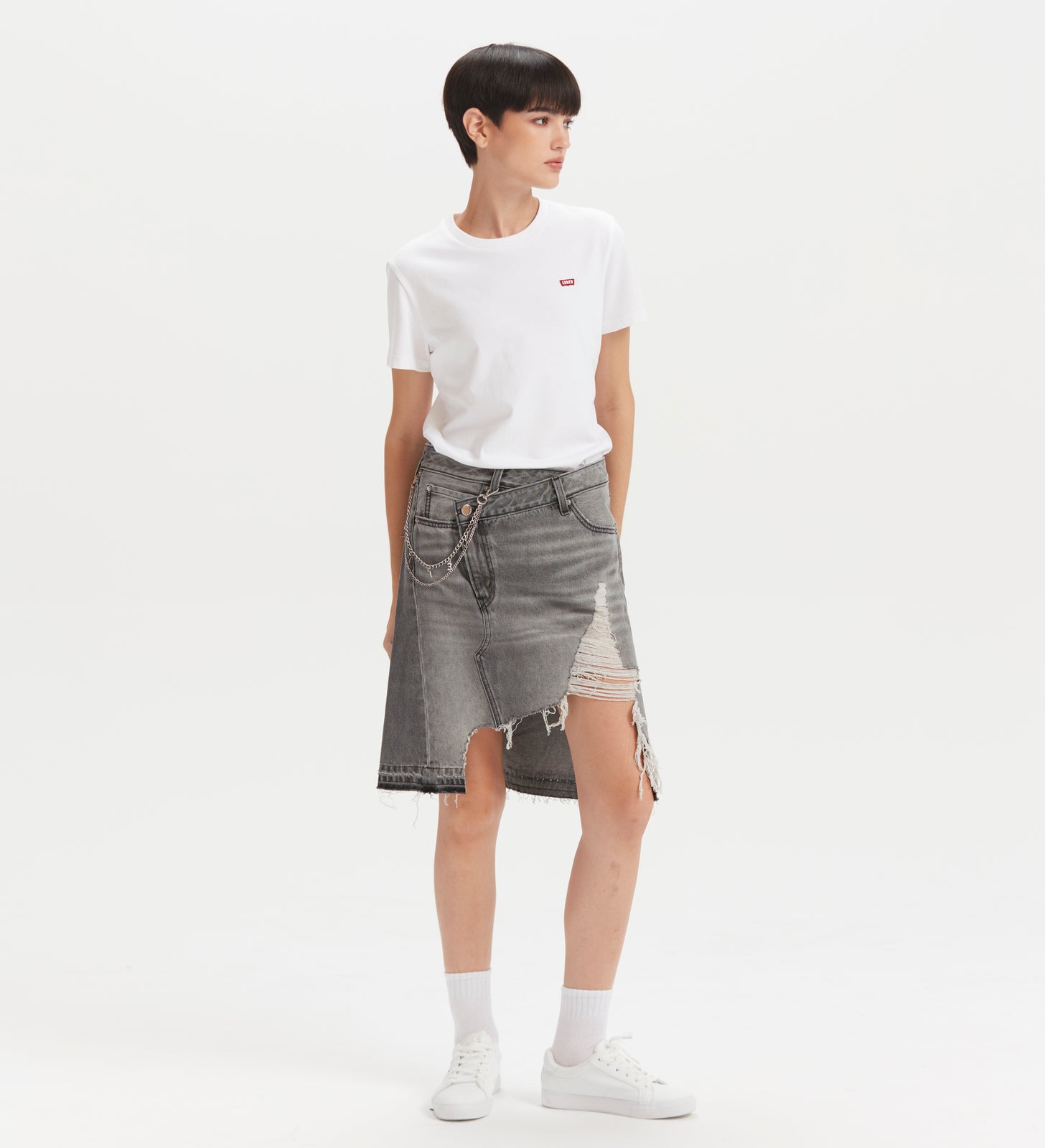 levi's® women's rock & roll distressed denim skirt 002Y9000024- Black – Levi's Hong Kong