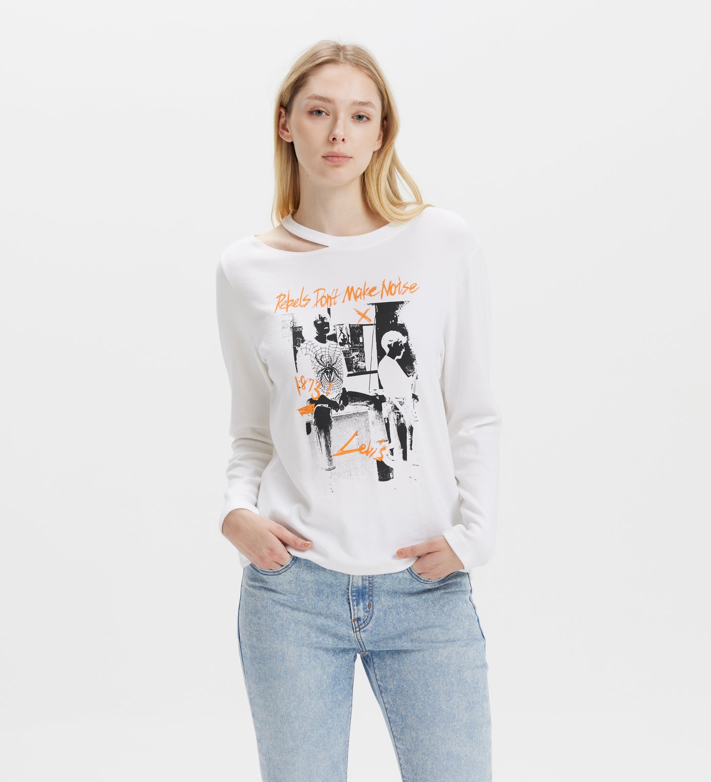 levi's® women's rock & roll long sleeve t-shirt 002YM0001XS- White – Levi's Hong Kong