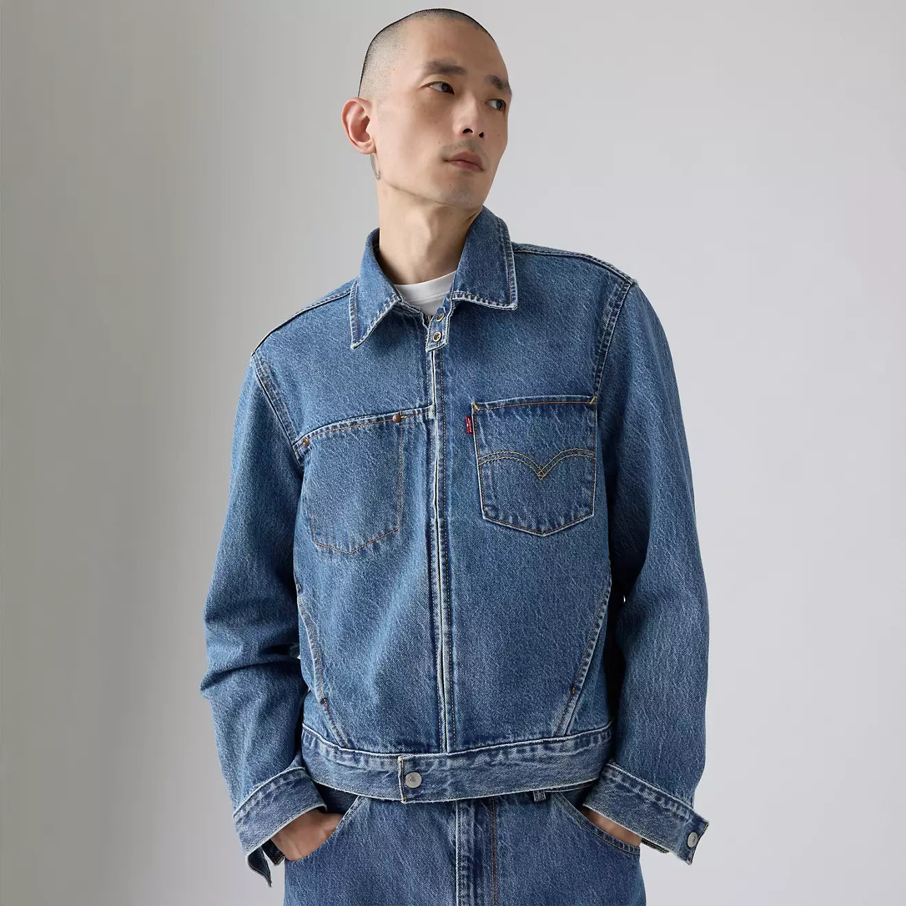 Levi's® Twist Trucker 牛仔外套 | 男裝 - Medium Indigo | Levi's HK