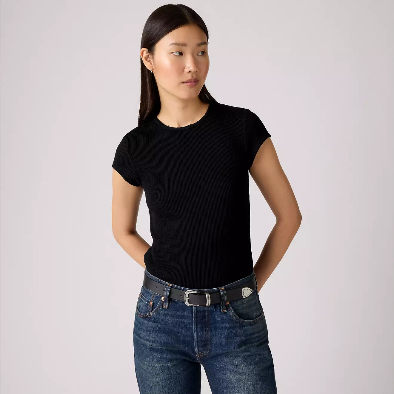 levi's® women's dry goods waffle cap-sleeve tee 003PW0001XS- Multicolor – Levi's Hong Kong