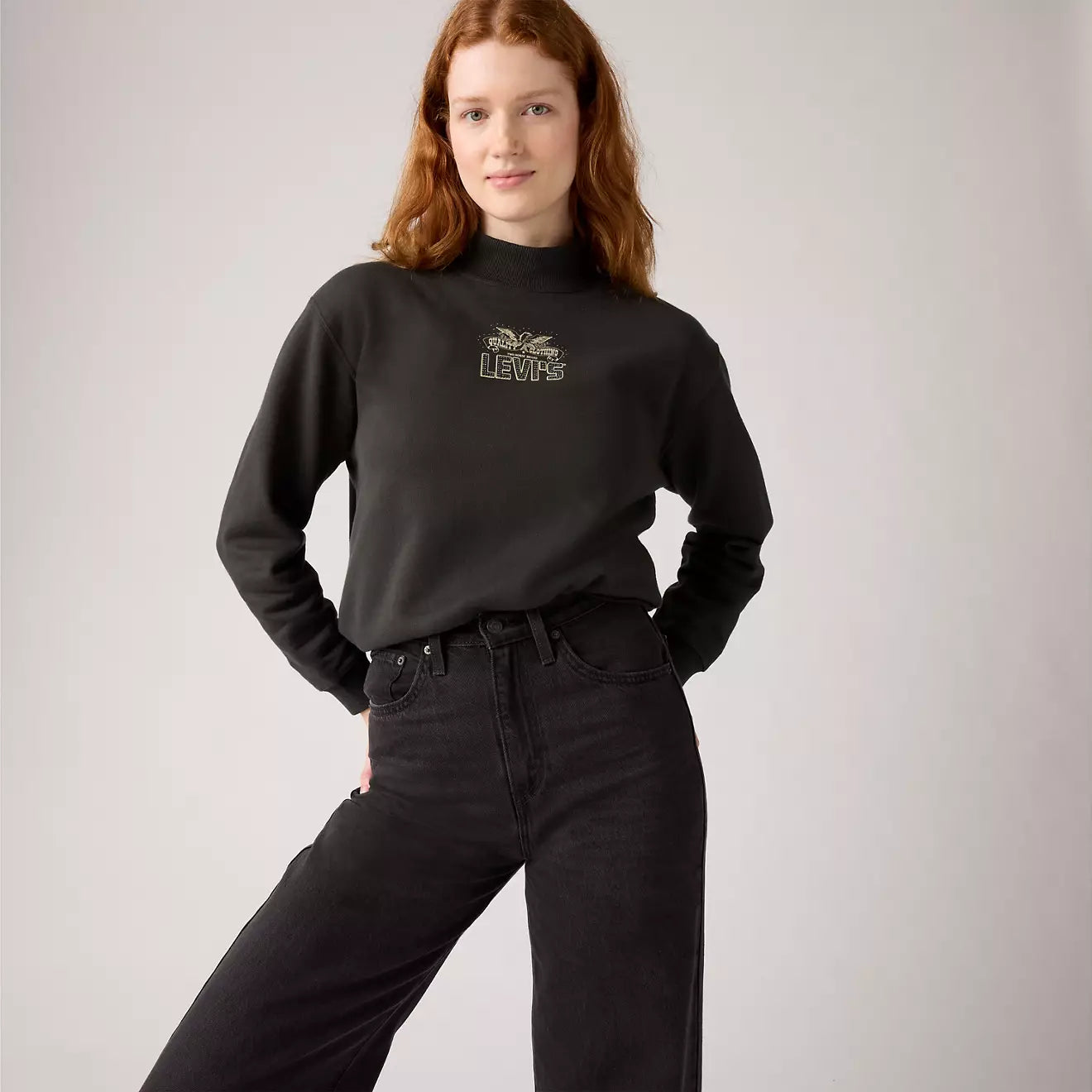 levi's® graphic collins 高領圖案衛衣|女裝 003R90000XS- Black – Levi's 香港