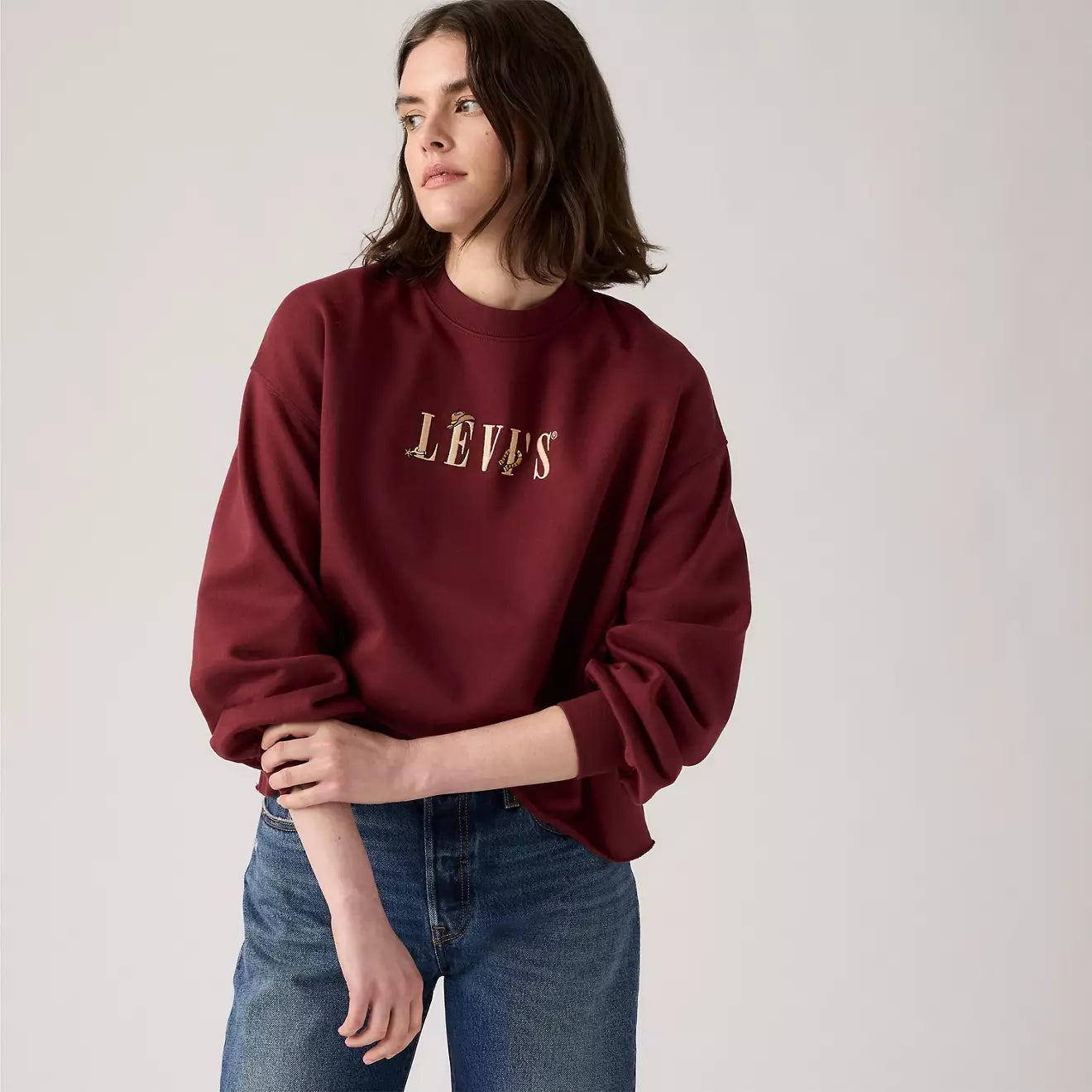 levi's® women's graphic leo crewneck sweatshirt 003RE0000XS- Red – Levi's Hong Kong