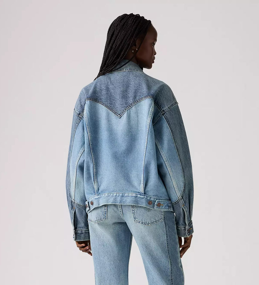 levi's® women's '90s western pieced trucker jacket 003RS0000XXS- Medium Indigo – Levi's Hong Kong