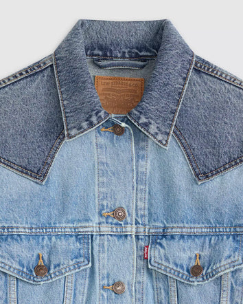 levi's® women's '90s western pieced trucker jacket 003RS0000XXS- Medium Indigo  – Levi's Hong Kong