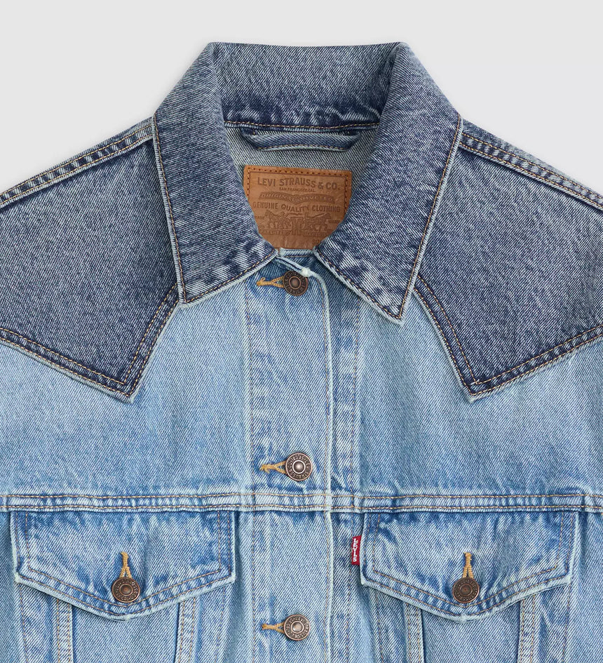 levi's® women's '90s western pieced trucker jacket 003RS0000XXS- Medium Indigo – Levi's Hong Kong