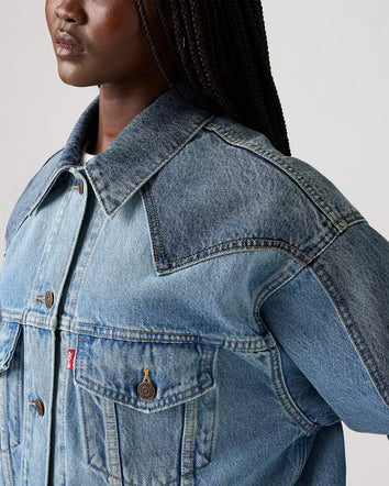 levi's® women's '90s western pieced trucker jacket 003RS0000XXS- Medium Indigo  – Levi's Hong Kong